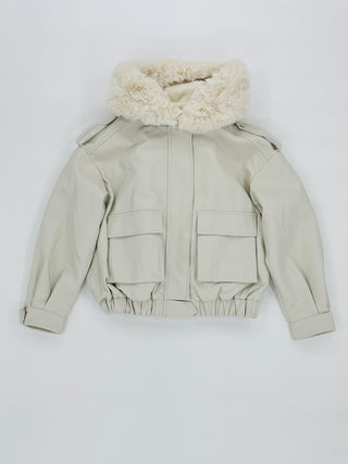 Giacca Bomber Ecopelle con Pelliccia