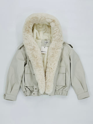Giacca Bomber Ecopelle con Pelliccia