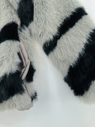 Giacca Pelliccia Sintetica Zebra