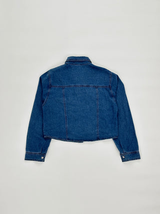 Giacca jeans con perle e gemme