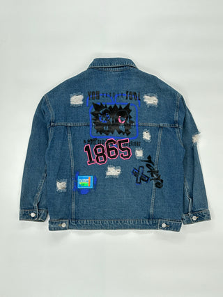 Giacca jeans con scritture over