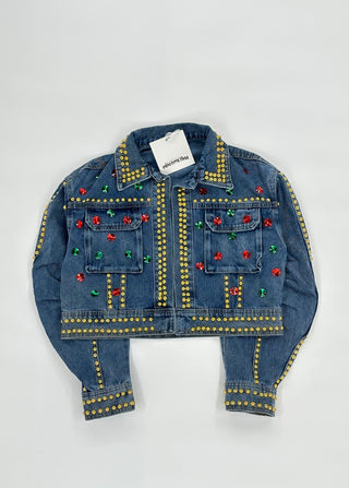 Giacca Jeans con borchie e pietre