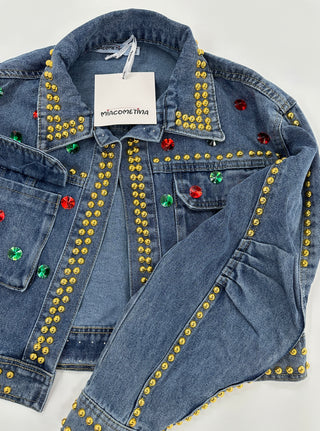 Giacca Jeans con borchie e pietre