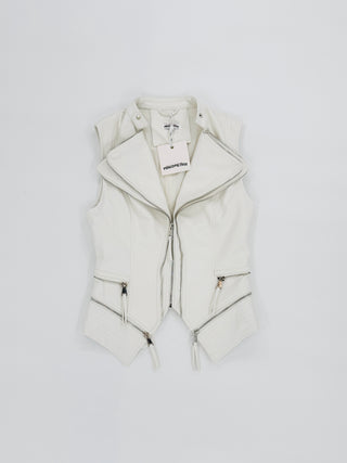 Gilet ecopelle con zip