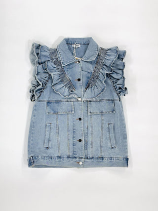 Gilet jeans ruffle