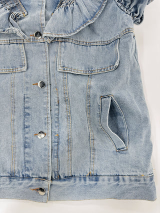 Gilet jeans ruffle