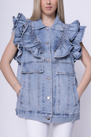 Gilet jeans ruffle