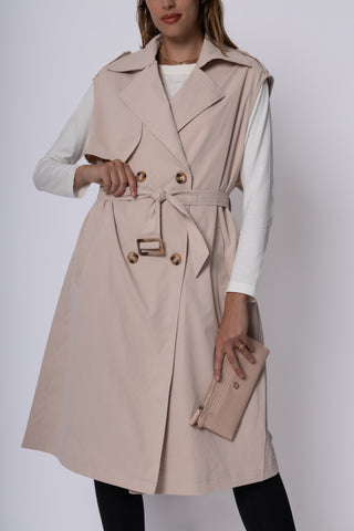 Trench smanicato lungo