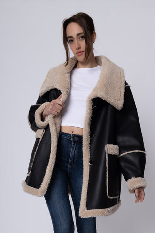 Cappotto Sherpa Trimmed